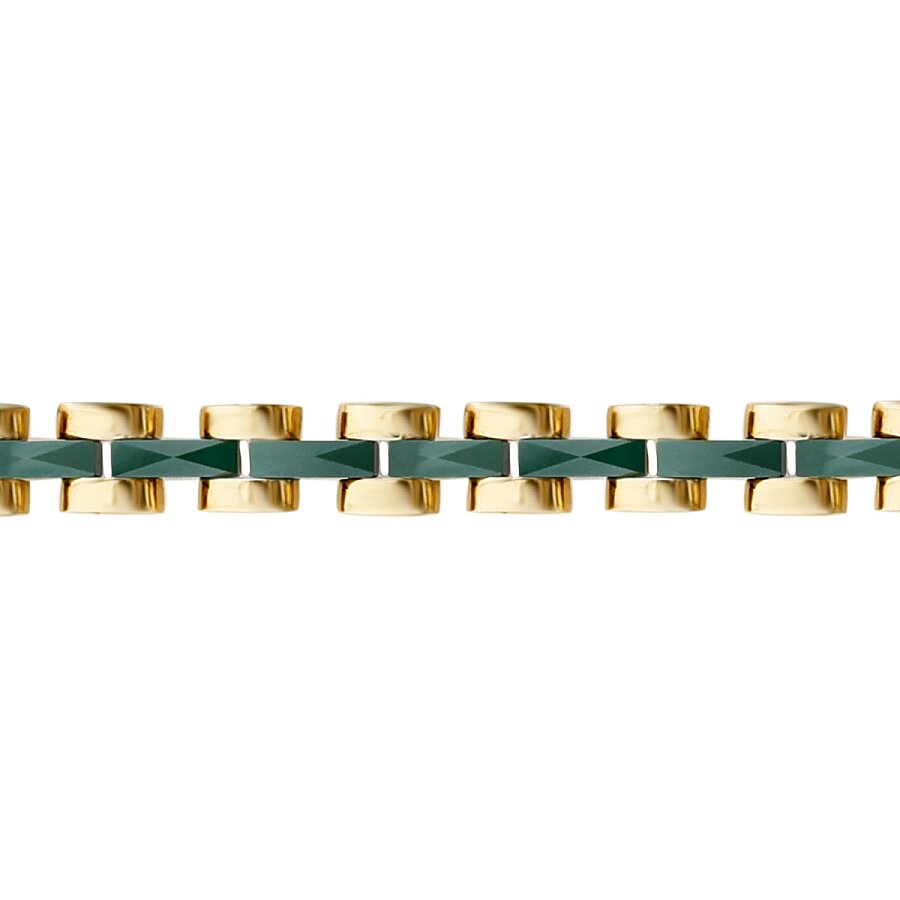 Herrenarmband mit grüner Emaille aus Gold