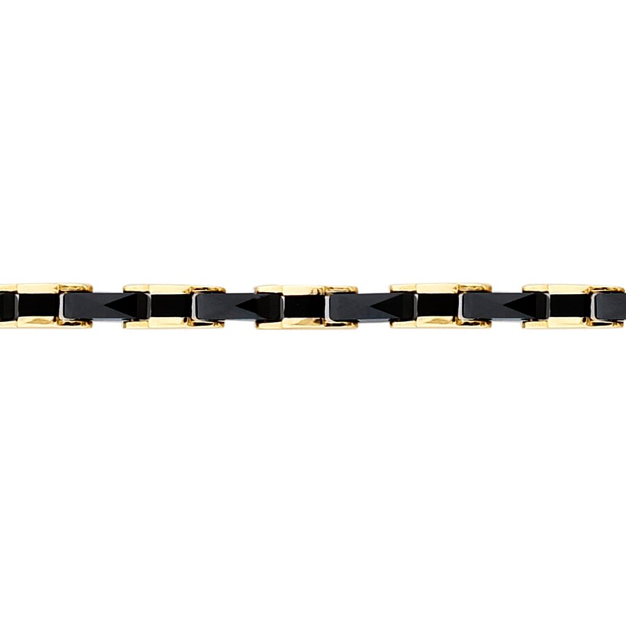 Herrenarmband mit schwarzem Onyx aus Gold