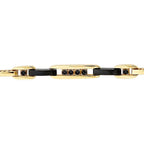 Detailreiches Herren-Kettenarmband aus Gold mit Onyx