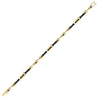 Detailreiches Herren-Kettenarmband aus Gold mit Onyx