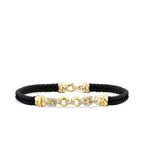 Detailreiches Herren-Kettenarmband aus Gold mit Stein