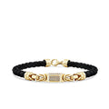 Detailreiches rechteckiges Herren-Steinarmband aus Gold