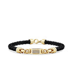 Detailreiches rechteckiges Herren-Steinarmband aus Gold