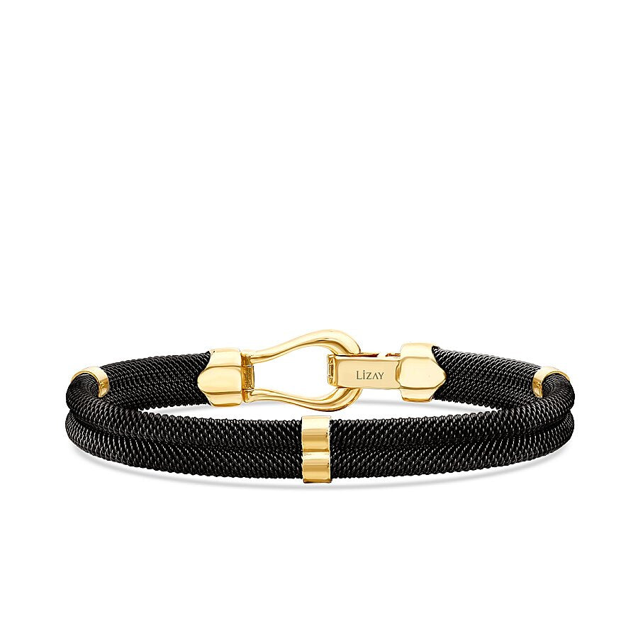 Brillant-detailreiches Herrenarmband aus Gold