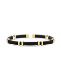 Detailreiches schwarzes Herrenarmband aus Gold