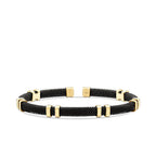 Detailreiches schwarzes Herrenarmband aus Gold
