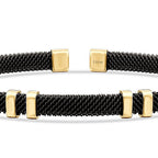 Detailreiches schwarzes Herrenarmband aus Gold