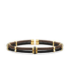 Doppelreihiges Herrenarmband mit Steinen aus Gold
