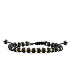 Detailreiches Perlenarmband in Schwarz aus Gold