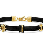 Detailreiches Herrenarmband mit Anker und Ruder aus Gold