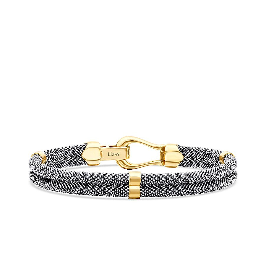 Brillant-detailreiches Herrenarmband mit Verschluss aus Gold