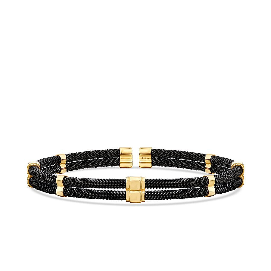 Detailreiches quadratisches Herrenarmband aus Gold
