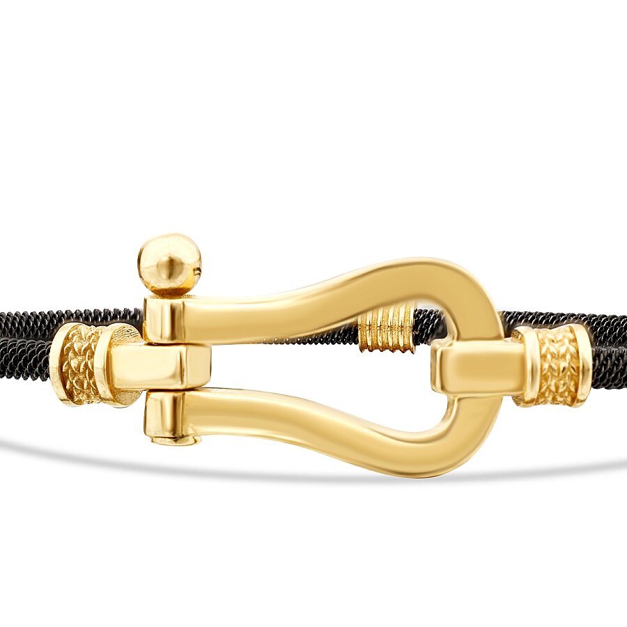 Gemustertes Herrenarmband mit Spange aus Gold