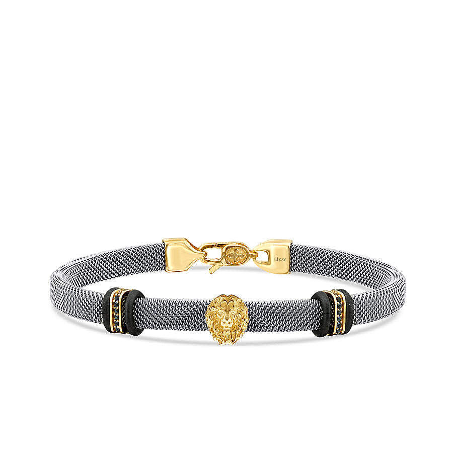 Löwen-Figur-Herrenarmband aus Gold