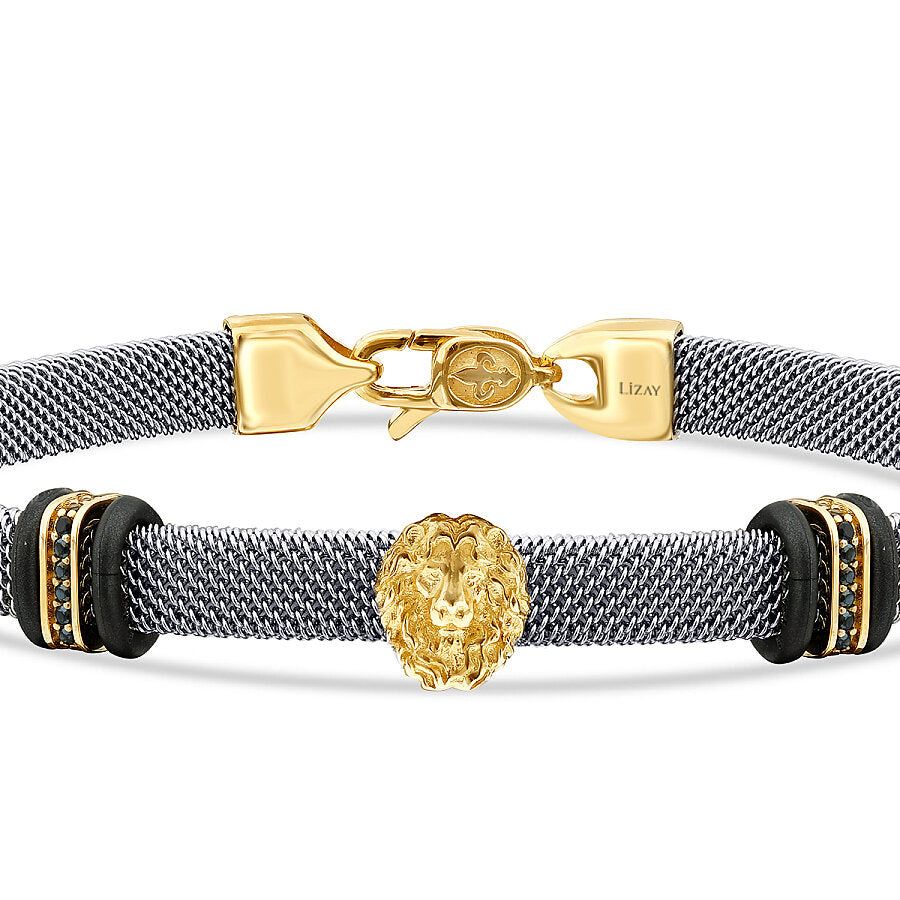 Löwen-Figur-Herrenarmband aus Gold