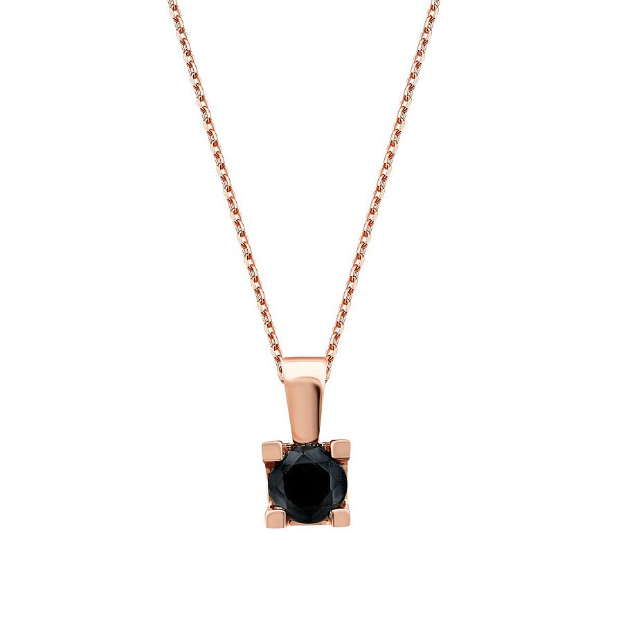 0,23 ct. Schwarz Stein Solitärhalskette