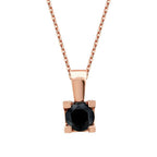 0,23 ct. Schwarz Stein Solitärhalskette