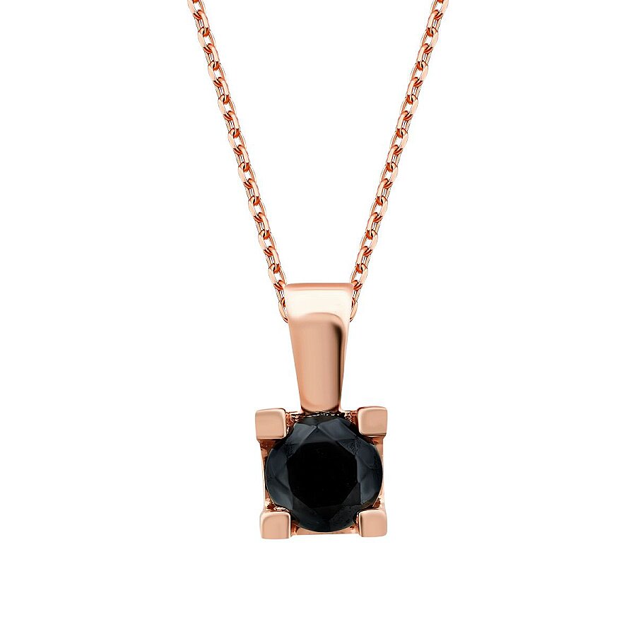 0,23 ct. Schwarz Stein Solitärhalskette