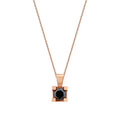 0,46 ct. Schwarz Stein Solitärhalskette