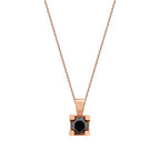 0,46 ct. Schwarz Stein Solitärhalskette