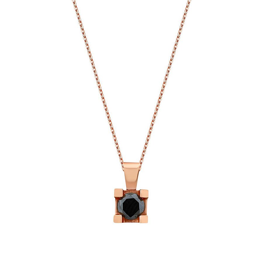 0,46 ct. Schwarz Stein Solitärhalskette
