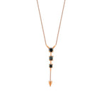 0,59 ct. Schwarz Stein Hängende Halskette
