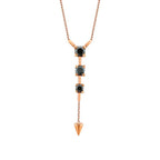 0,59 ct. Schwarz Stein Hängende Halskette