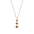 0,09 ct. Schwarz Stein Tria Halskette