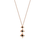 0,09 ct. Schwarz Stein Tria Halskette