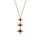 0,09 ct. Schwarz Stein Tria Halskette