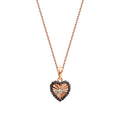 0,13 ct. Diamant Schwarz Stein Herz Halskette