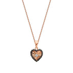 0,13 ct. Diamant Schwarz Stein Herz Halskette