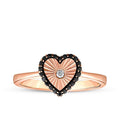 0,15 ct. Diamant and Stein Herz Ring