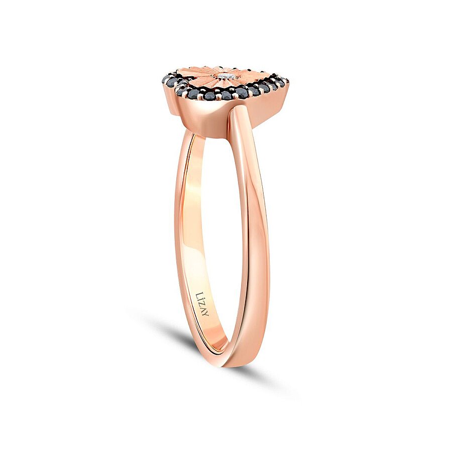 0,15 ct. Diamant and Stein Herz Ring