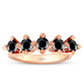 1,08 ct. Schwarz Stein Fünf-Stein Ring