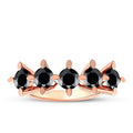 0,65 ct. Schwarz Stein Fünf-Stein Ring