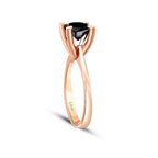 1,26 ct. Schwarz Stein Solitärring
