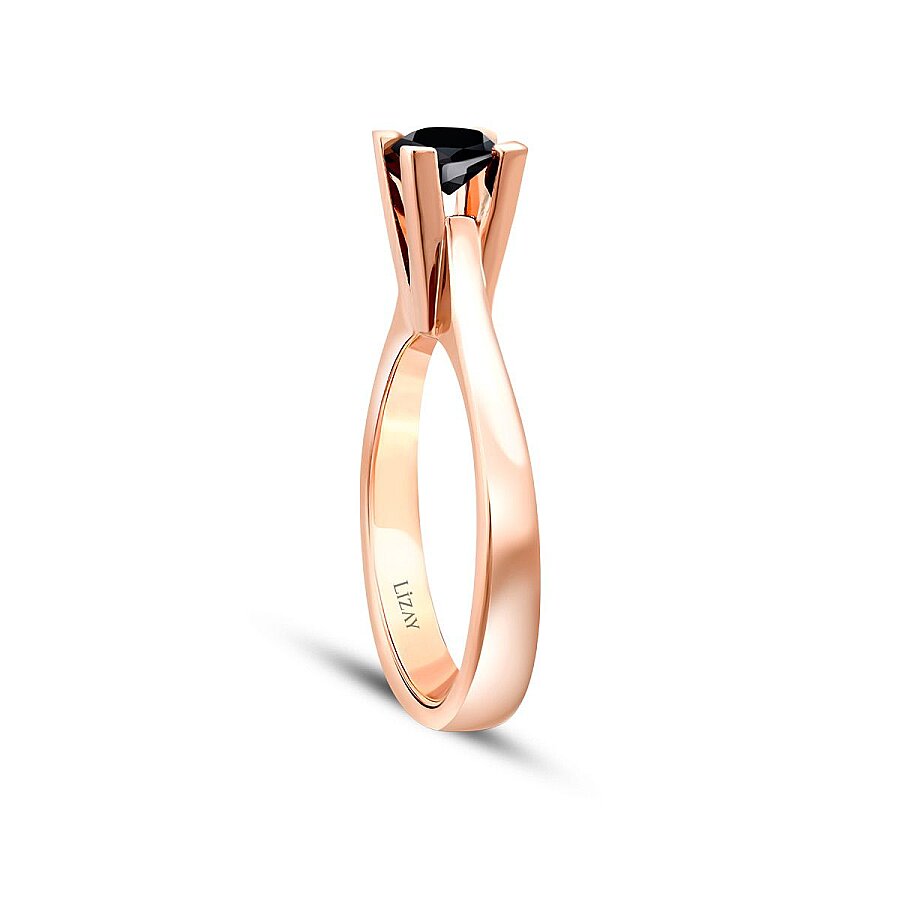 1,34 ct. Schwarz Stein Solitärring