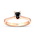 0,23 ct. Schwarz Stein Solitärring