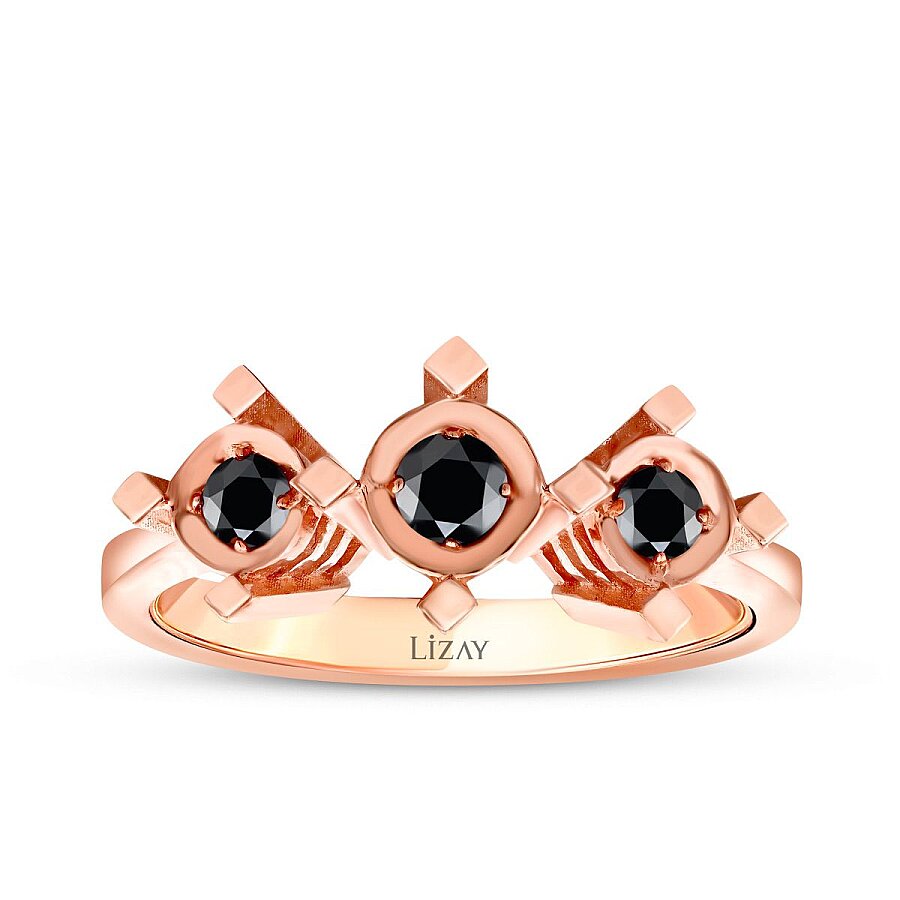 0,13 ct. Schwarz Stein Effect Tria Ring
