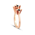 0,13 ct. Schwarz Stein Effect Tria Ring