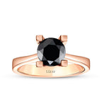 0,42 ct. Schwarz Stein Solitärring