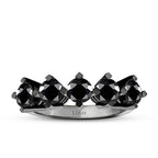 1,55 ct. Schwarz Stein Fünf-Stein Ring