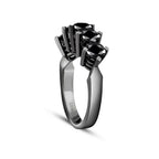 1,55 ct. Schwarz Stein Fünf-Stein Ring