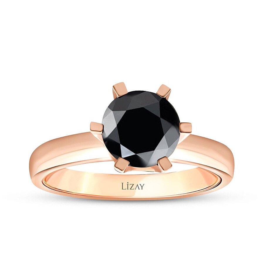 1,37 ct. Schwarz Stein Solitärring