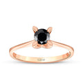 0,29 ct. Schwarz Stein Solitärring