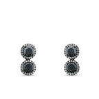 1,85 ct. Diamant Schwarz Stein Ohrringe