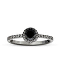0,47 ct. Diamant Schwarz Stein Ring