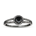 0,58 ct. Diamant Schwarz Stein Ring