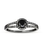 0,58 ct. Diamant Schwarz Stein Ring